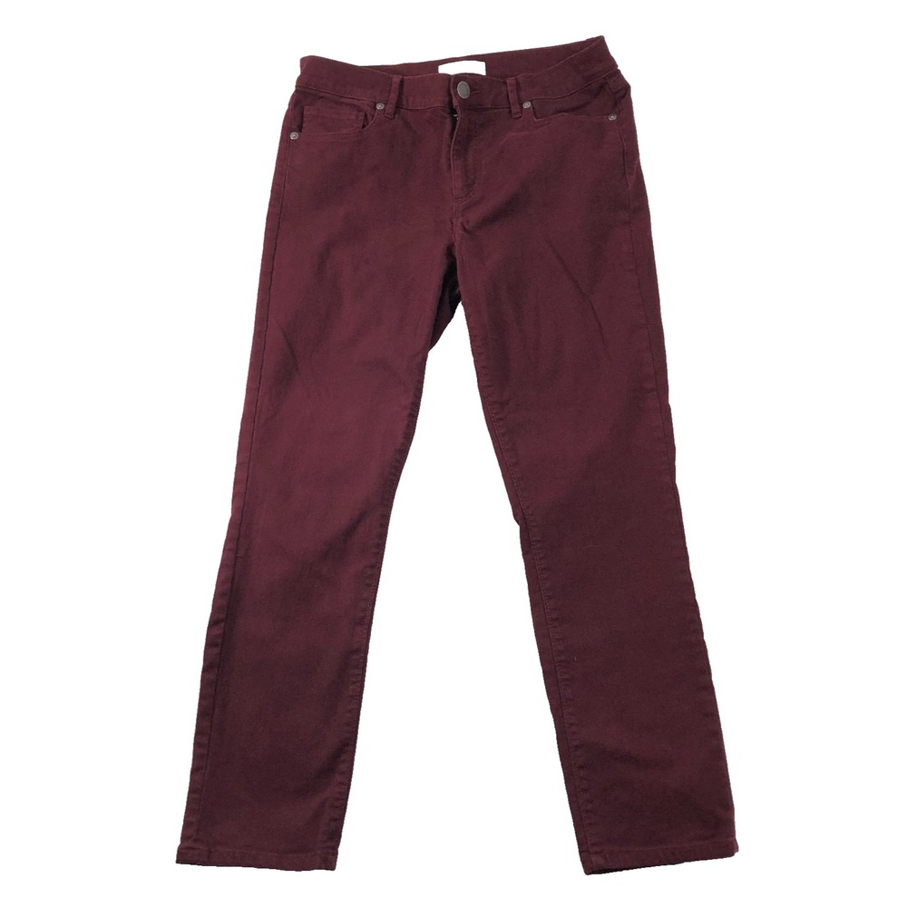 Ann Taylor LOFT Jeans Women's Size 6/28 Dark Deep Red Skinny Cropped Mid Rise